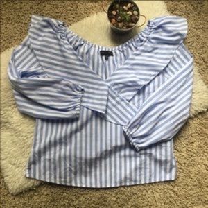 Off shoulder Striped Ruffle top medium